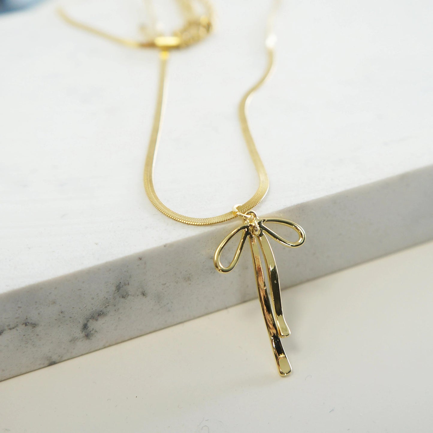 Gold Bow Necklace