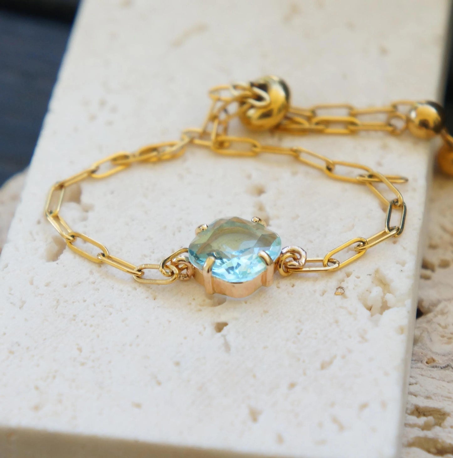 Aquamarine Color Crystal Bracelet