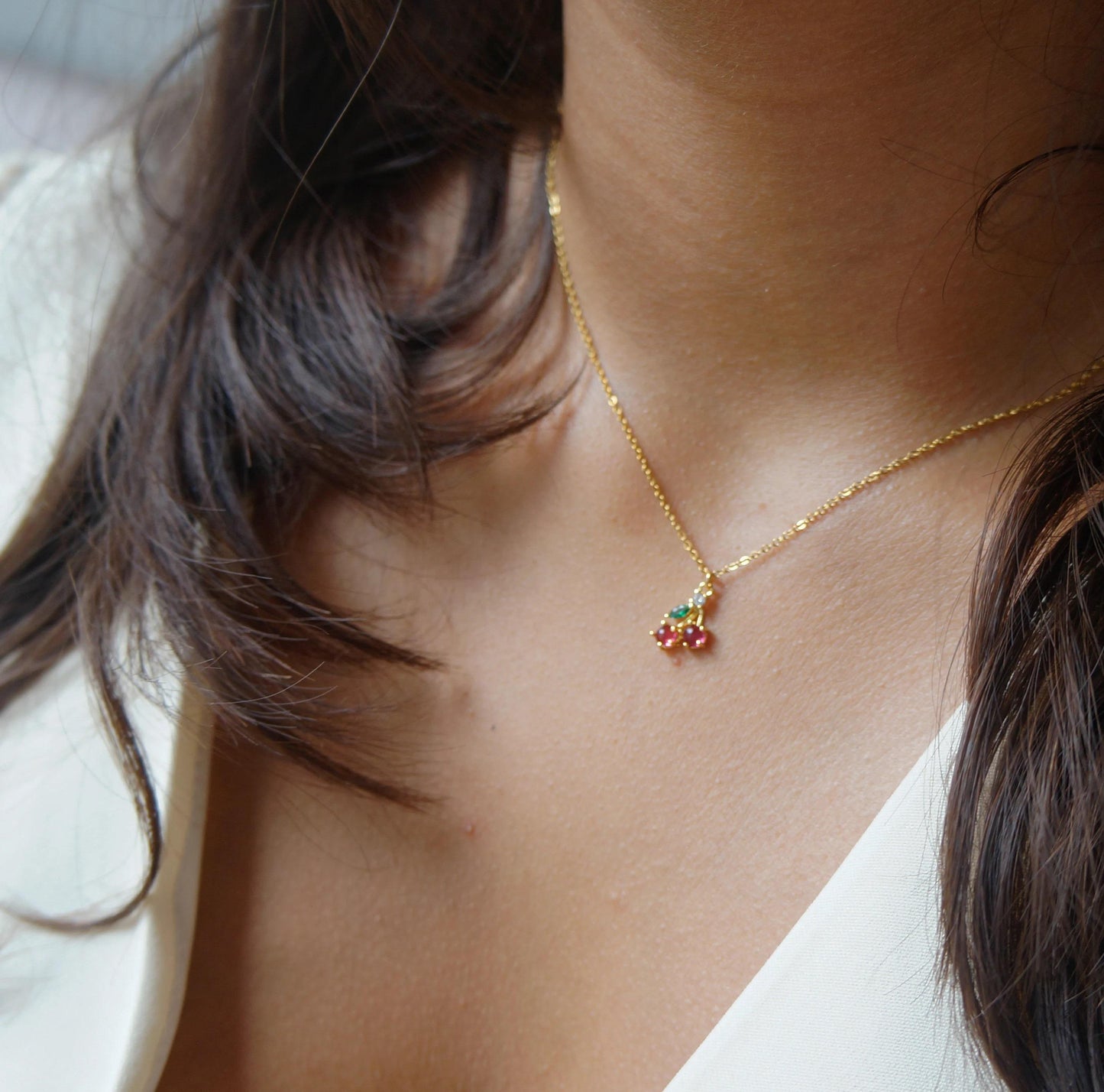 Gold Tiny Necklace Fruit Necklace