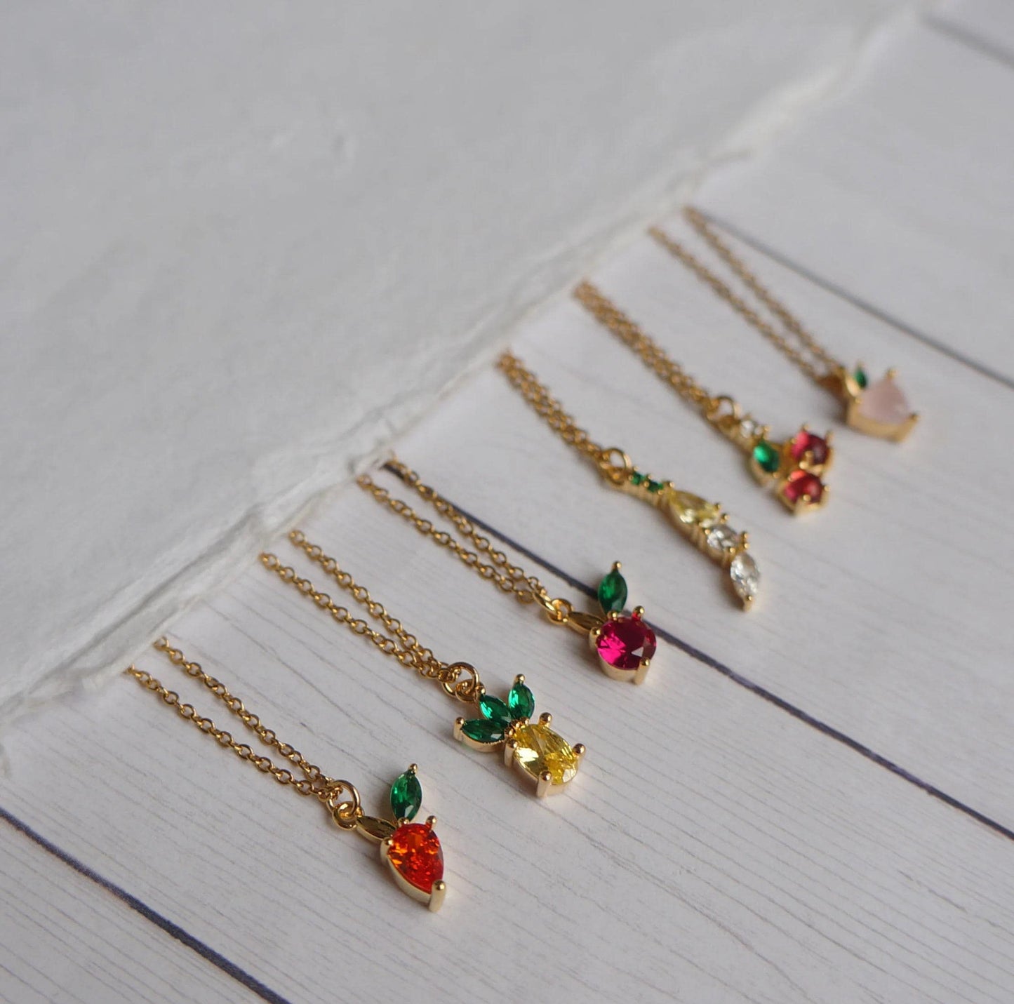 Gold Tiny Necklace Fruit Necklace