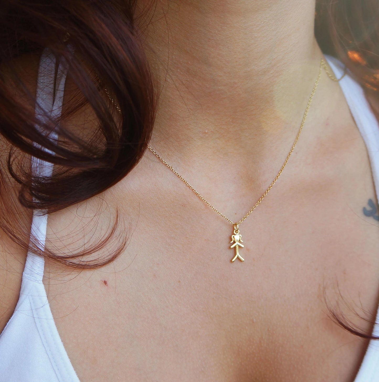 Tiny Boy Girl Gold Charm Necklace Jewelry for Mom Family Necklace Mother Gift Grandma Necklace Little People Charm Necklace
