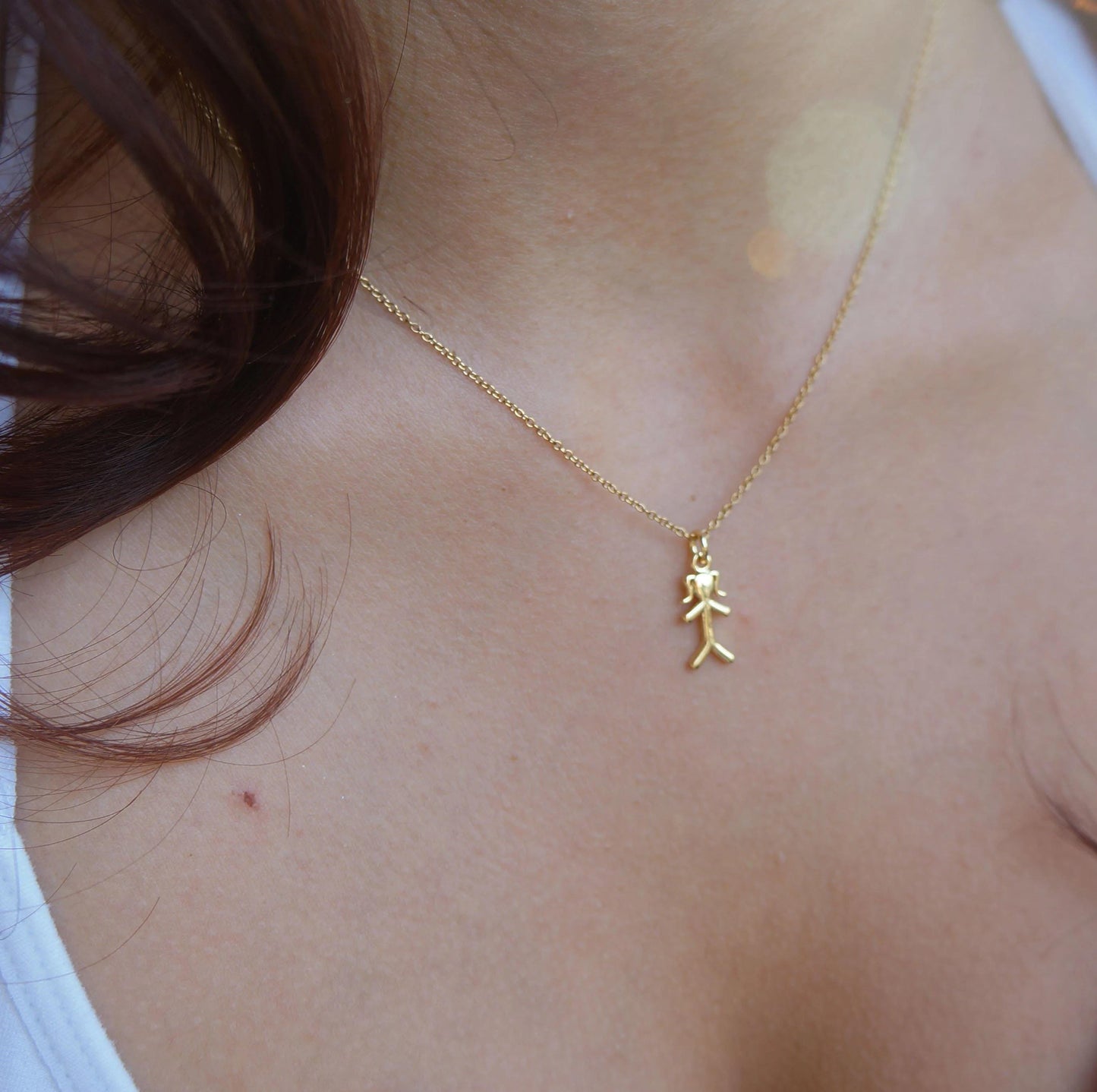 Tiny Boy Girl Gold Charm Necklace Jewelry for Mom Family Necklace Mother Gift Grandma Necklace Little People Charm Necklace