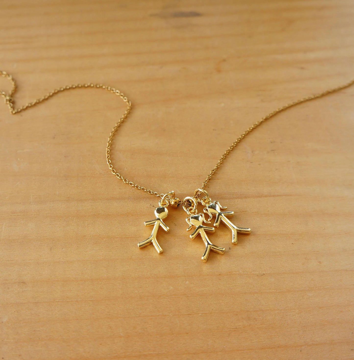 Tiny Boy Girl Gold Charm Necklace Jewelry for Mom Family Necklace Mother Gift Grandma Necklace Little People Charm Necklace