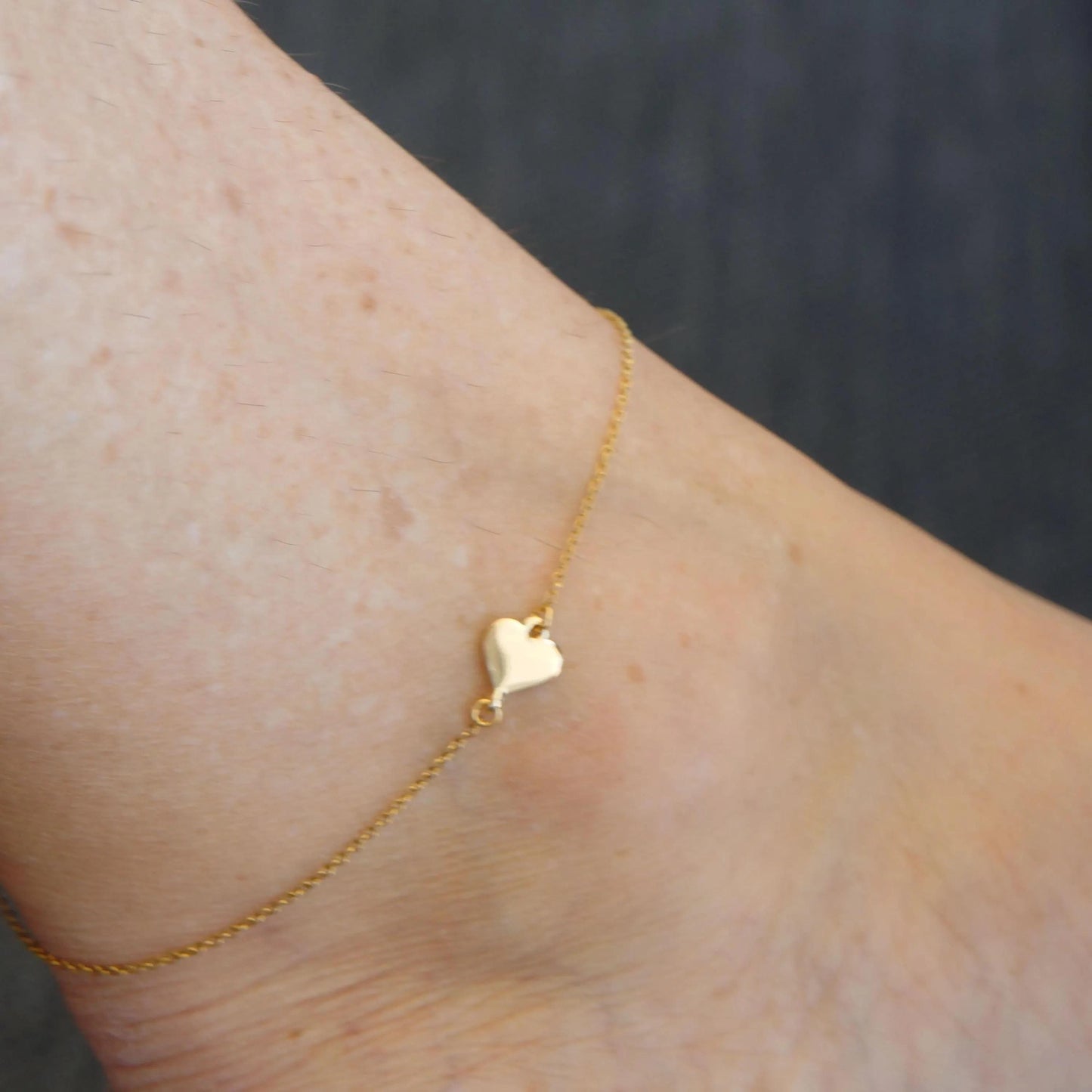 Gold Heart Anklet, Dainty Tiny Anklet, Minimalist Delicate Jewelry, Heart Charm Anklet, Gift For Her,  Dainty Anklet Bracelet, Unique Gift