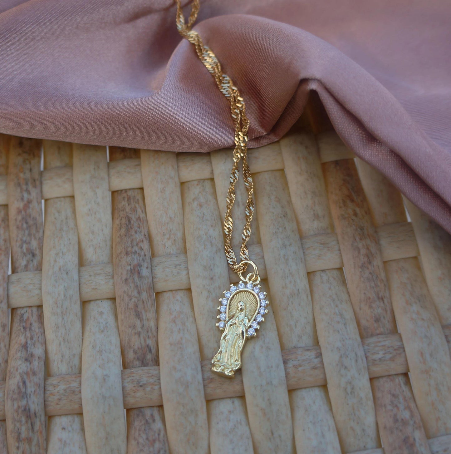 Delicate Small Virgin Mary Necklace