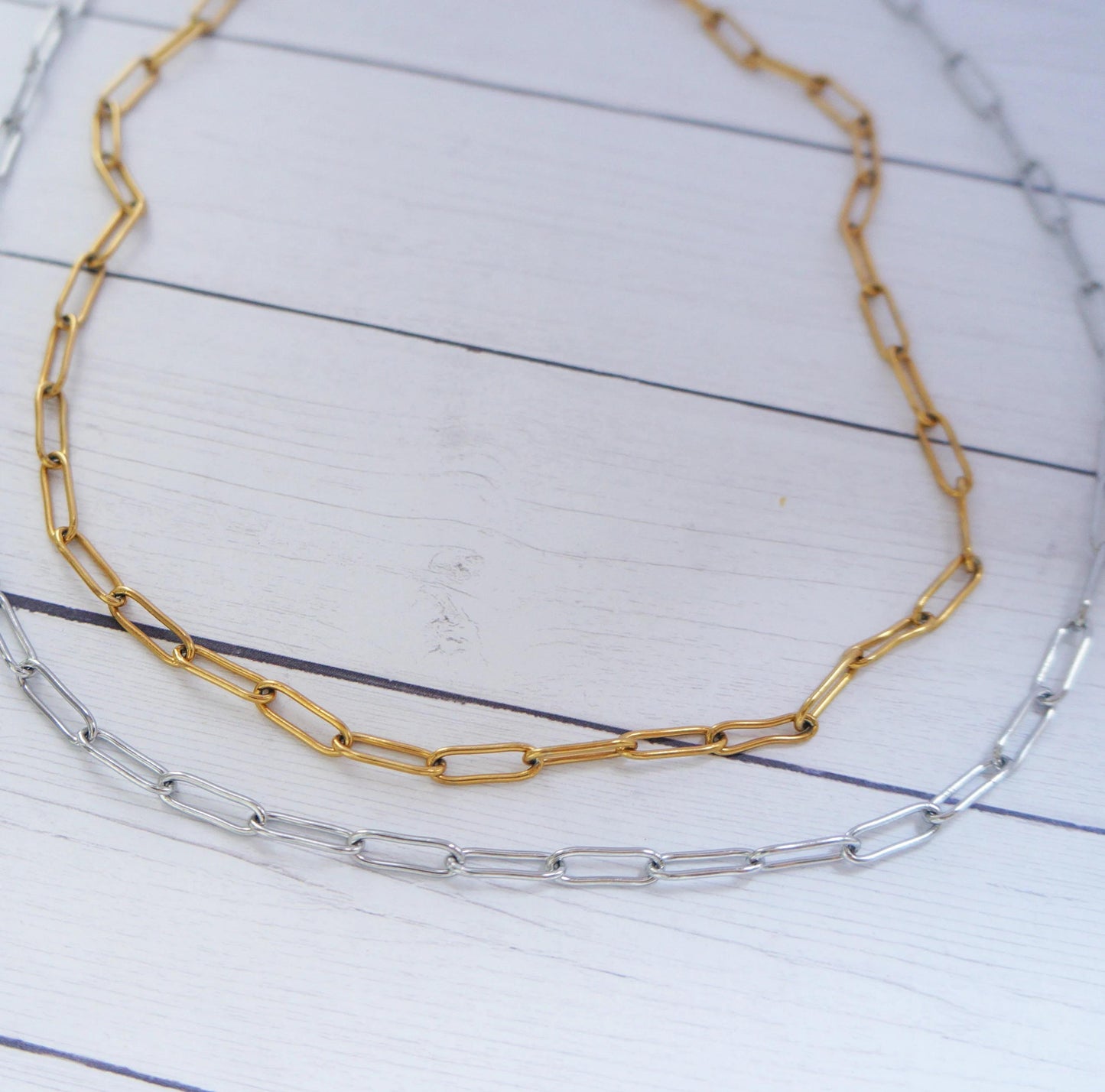 Paperclip Chain Necklace Link Chain Necklace Layering Chain Gold Link Choker Gold Paper Clip Necklace for Women