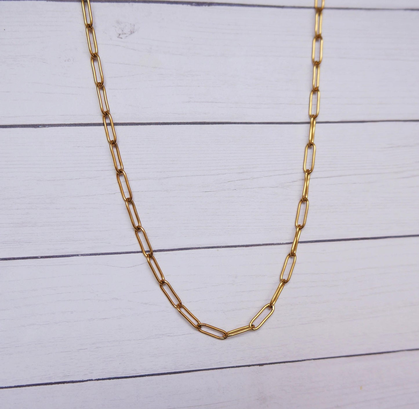 Paperclip Chain Necklace Link Chain Necklace Layering Chain Gold Link Choker Gold Paper Clip Necklace for Women