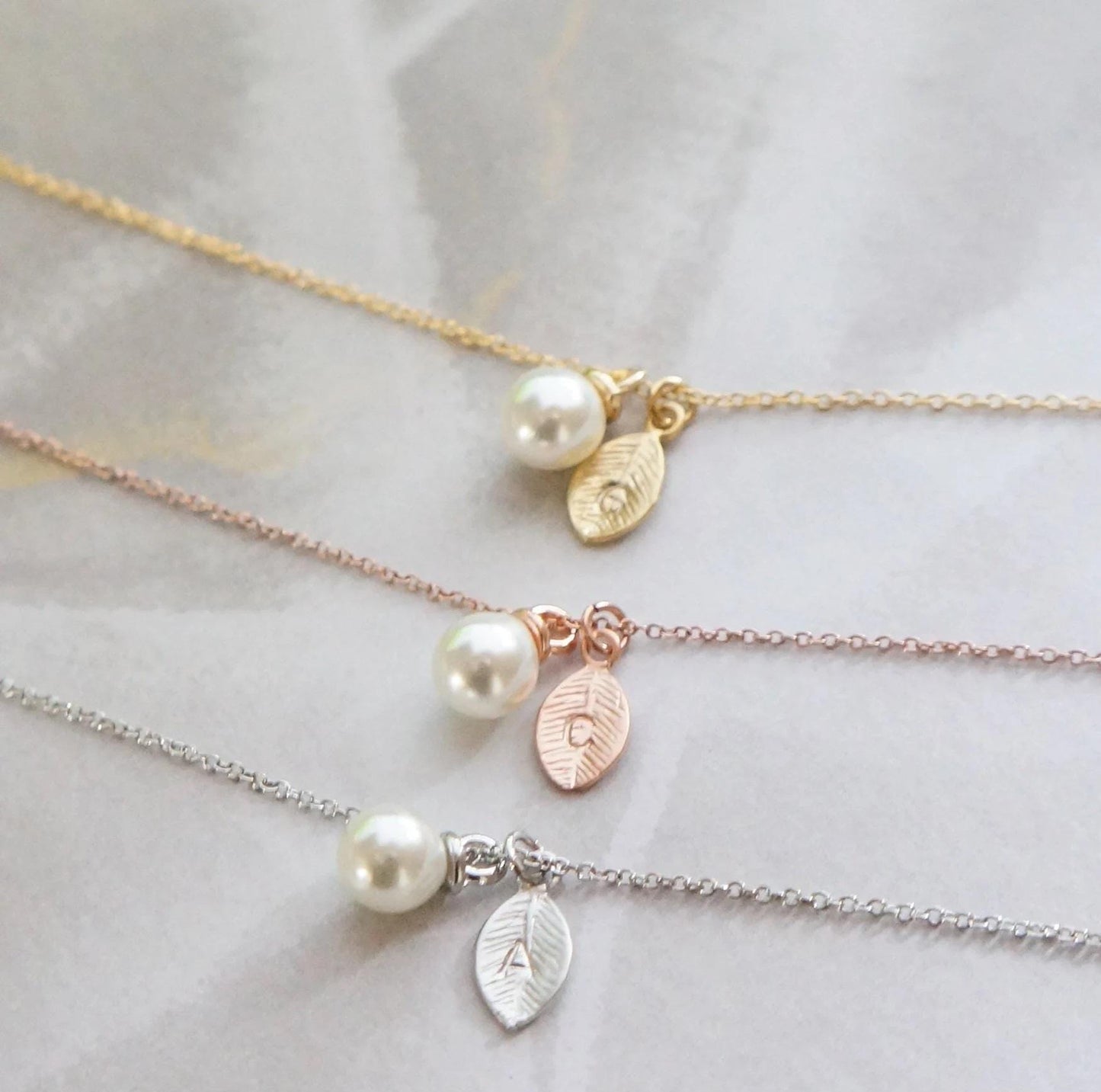 Tiny Pearl Necklace Personalized Initial Necklace Ready to Gift Bridesmaid Dainty Gift Idea for Her Friendship Necklace Charm Necklace