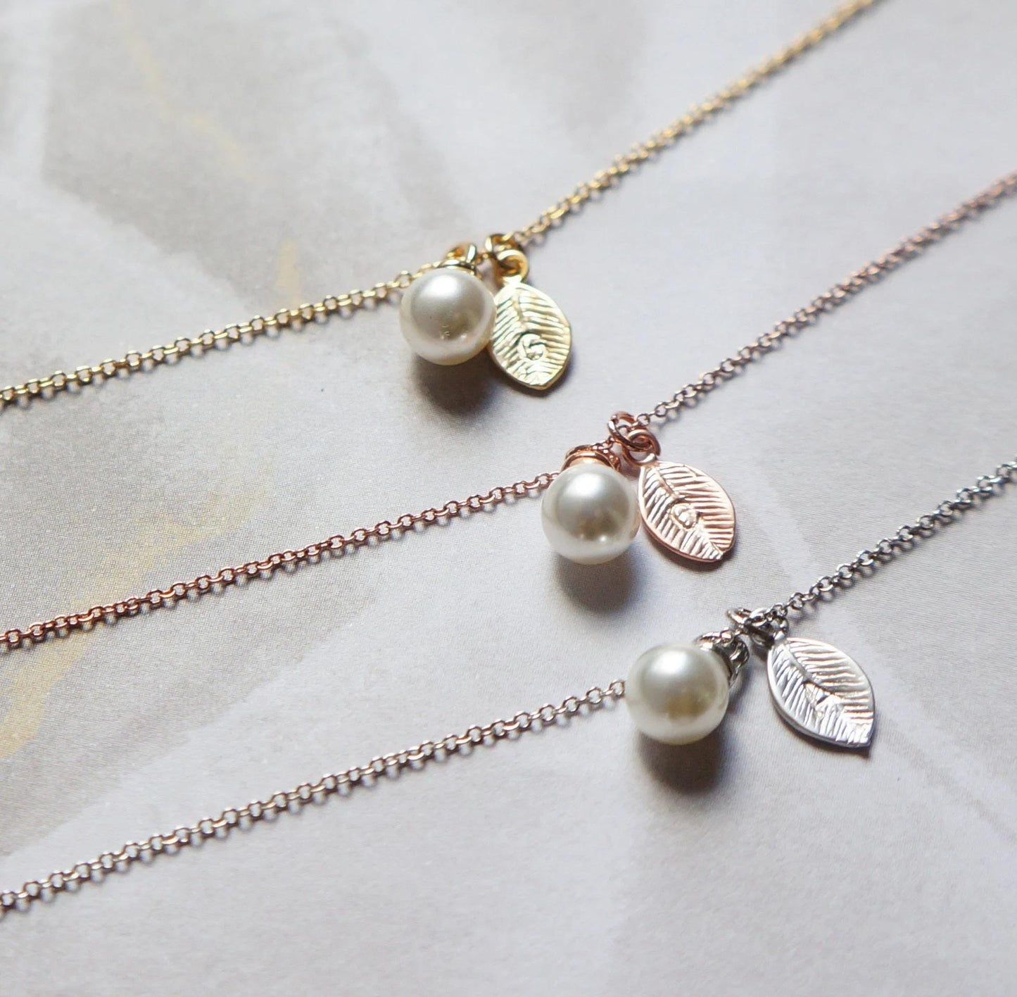 Tiny Pearl Necklace Personalized Initial Necklace Ready to Gift Bridesmaid Dainty Gift Idea for Her Friendship Necklace Charm Necklace