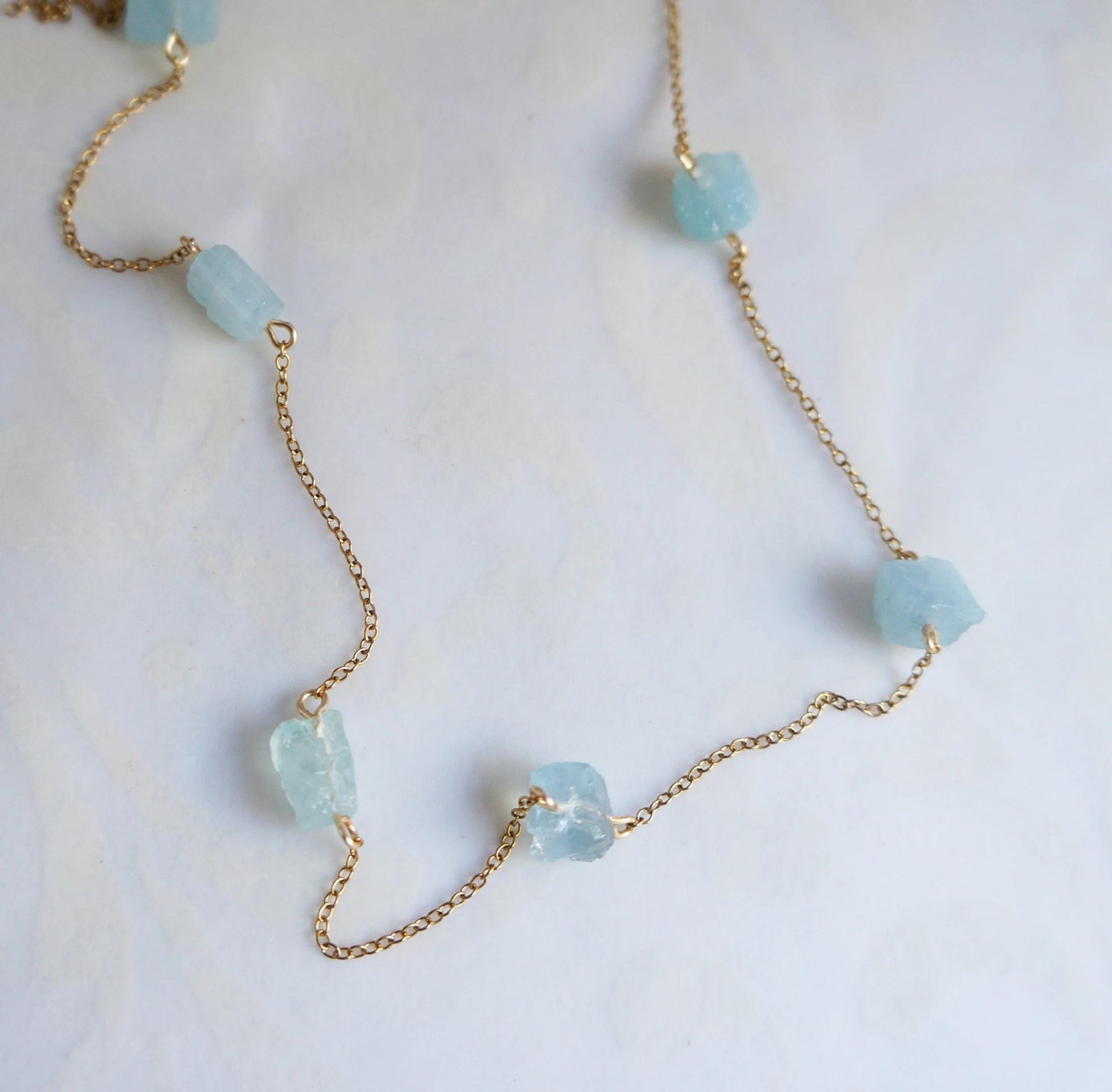 Aquamarine Choker Necklace Rough Gemstone Necklace March Birthstone Gift Crystal Necklace Stone Choker