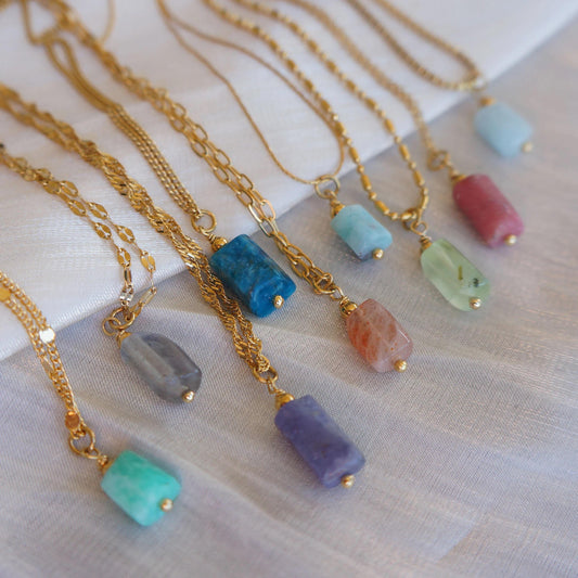 Natural Crystal Gem Necklace Gift Raw  Necklace Protection Stone Necklace l Powerful Necklace for Woman