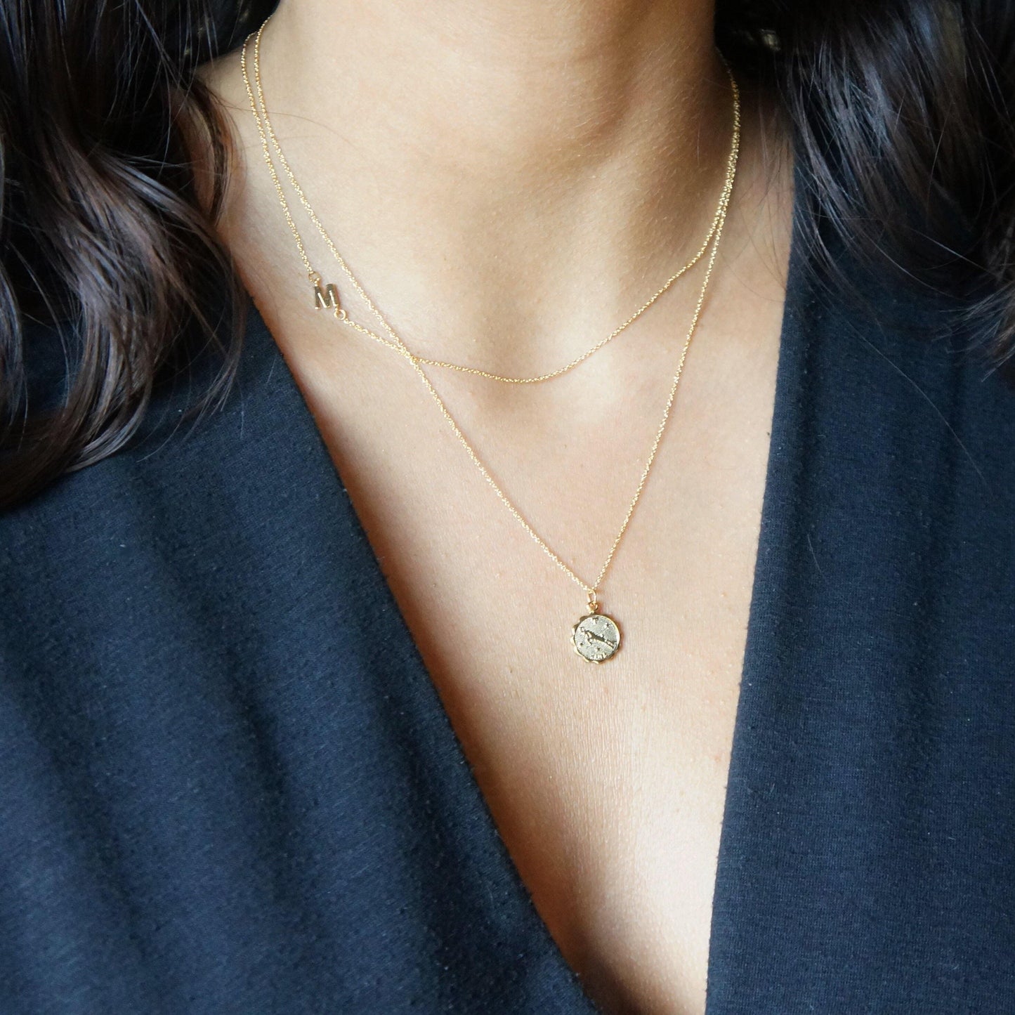 Coin Necklace Coin Zodiac Necklace Charm Necklace Virgo Necklace Aries Necklace Capricorn Necklace Scorpio Necklace Delicate Layer Necklace