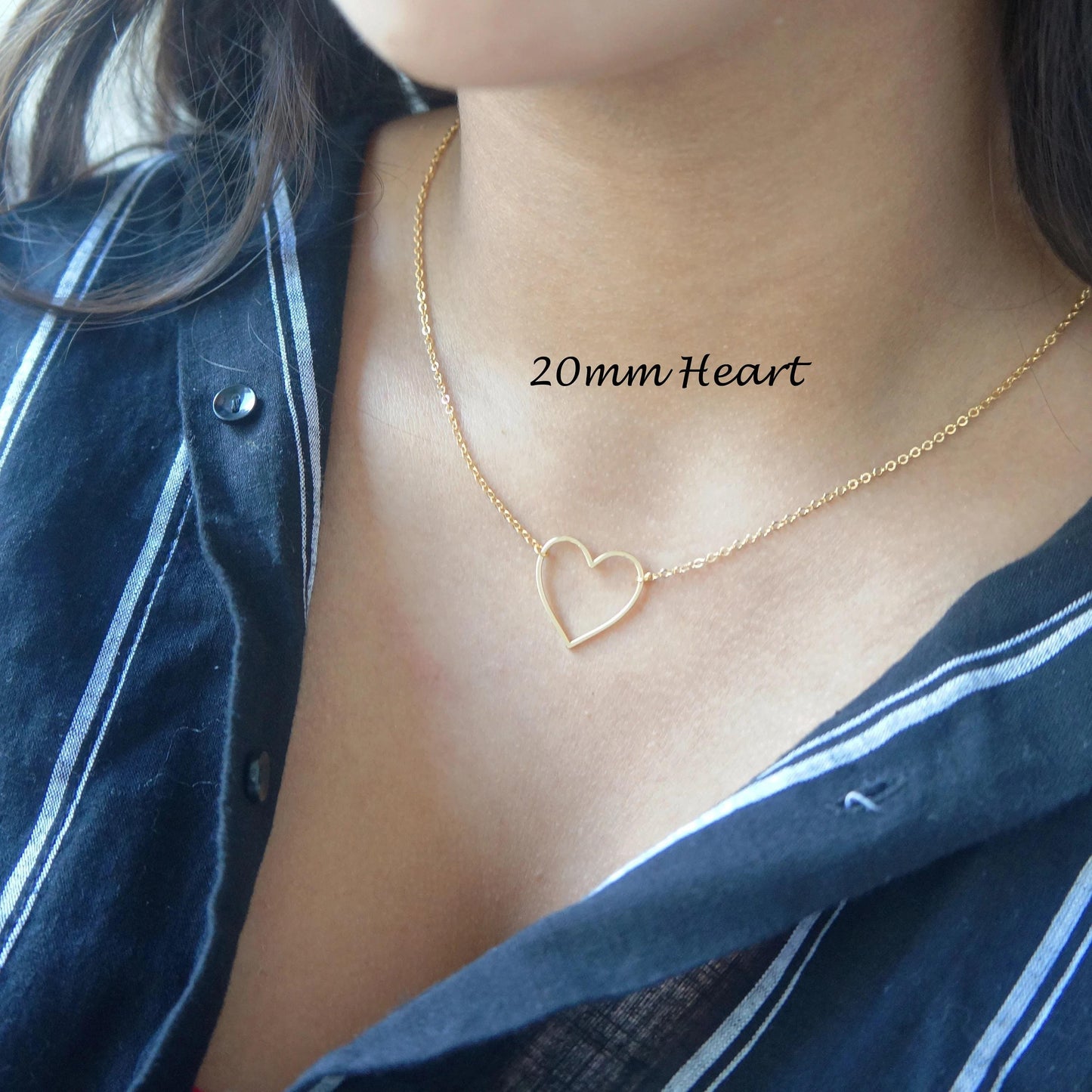 Gold Heart Necklaces SET of Two Mother Daughter Sentimental Gift Sisters Necklace Big Sis Lil Sis Dainty Layered Heart Necklace for Her