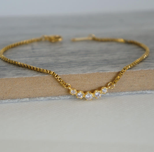 Dainty Gold Bracelet, Sparkly Layering Bracelet, Delicate Friendship Bracelet, Layering Bracelet, Gift For Her