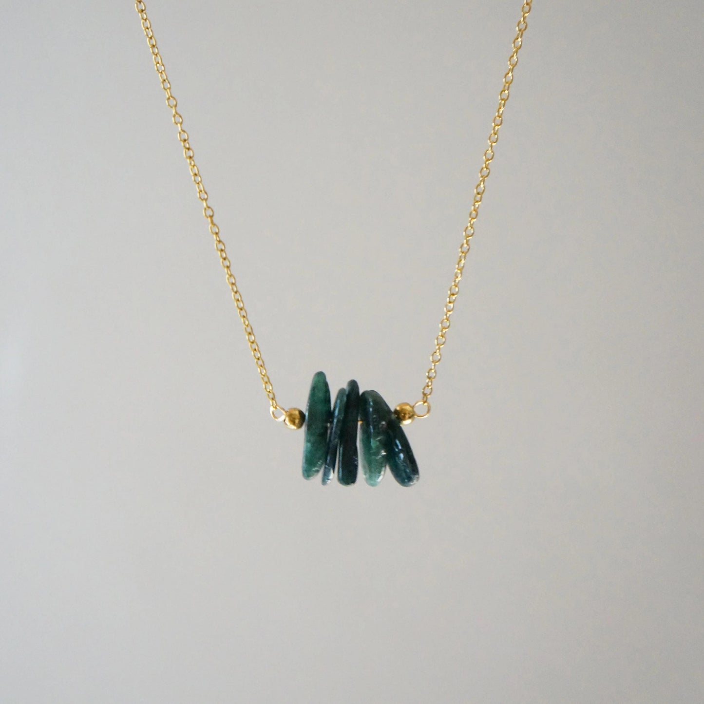 Raw Crystal Necklace Natural Green Kyanite Necklace Rough Stone Layering Necklace  Green Kyanite Stone Pendant Spiritual Energy Necklace