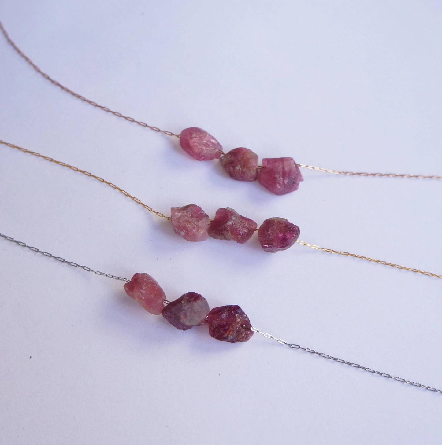 Raw Tourmaline Necklace Natural Gemstones Rough Pink Tourmaline t Necklace Gift for Women Energy Stone Necklace