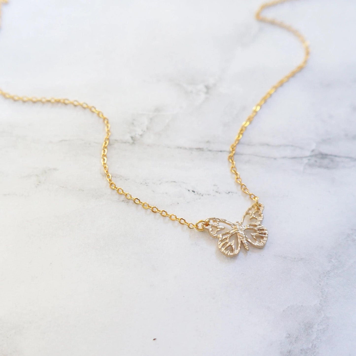 Dainty Filigree Butterfly Pendant, Gold/Silver Wings Necklace, Delicate Charm Jewelry, Nature Inspired, Delicate Jewelry Gift