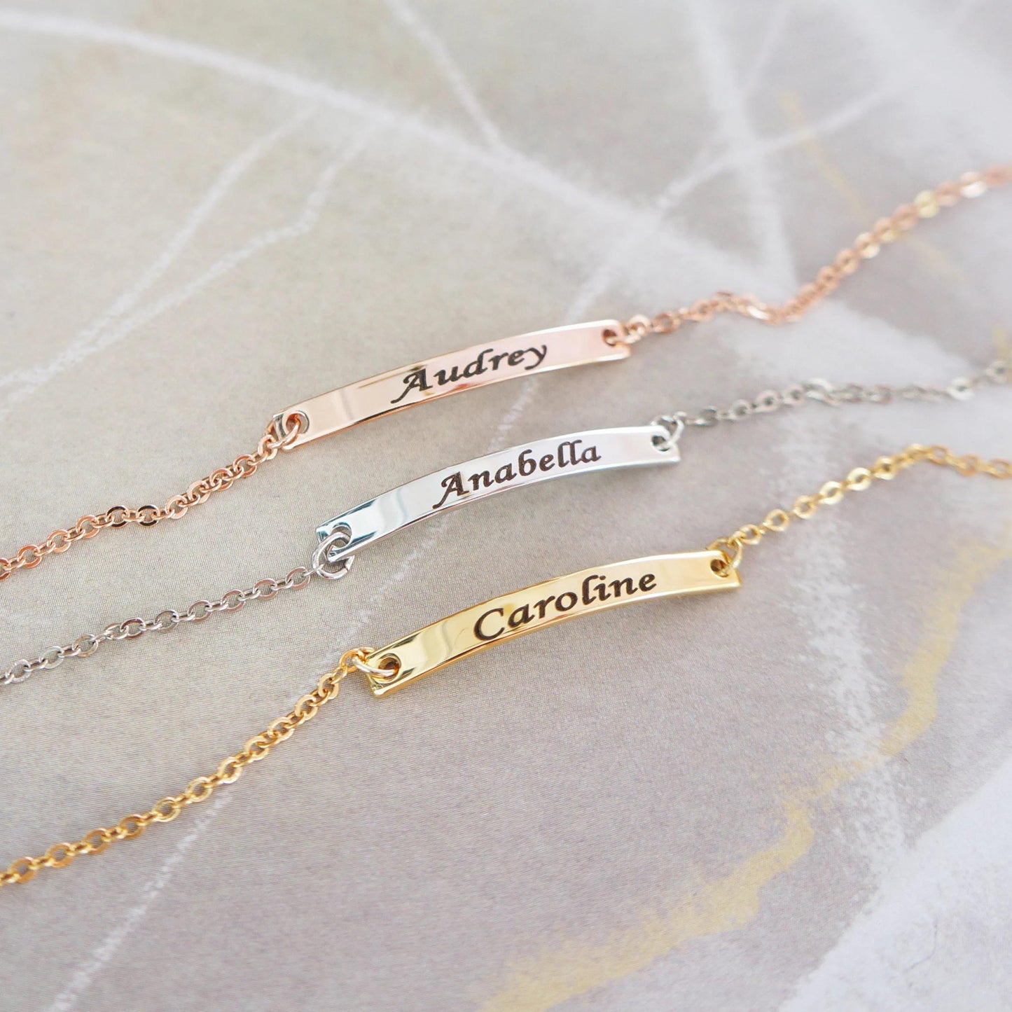 Engraved Name Bracelet Bar Bracelet Custom Name Bracelet Best Friend Gift Bridesmaids Bracelets Personalized Dainty Bracelets Gift for Women