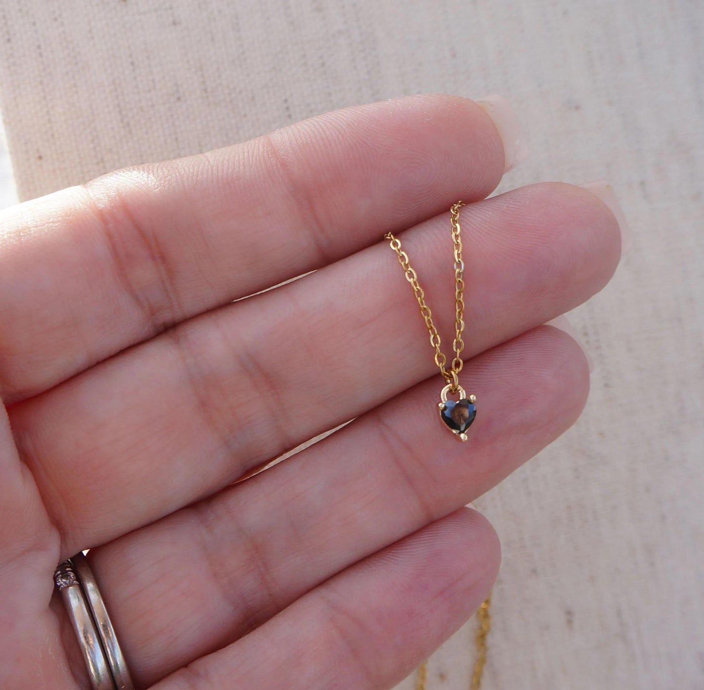 Tiny Heart Necklace Dainty Black Heart Necklace Minimalist Heart Necklace Tiny Simple Heart Necklace Layering Necklace