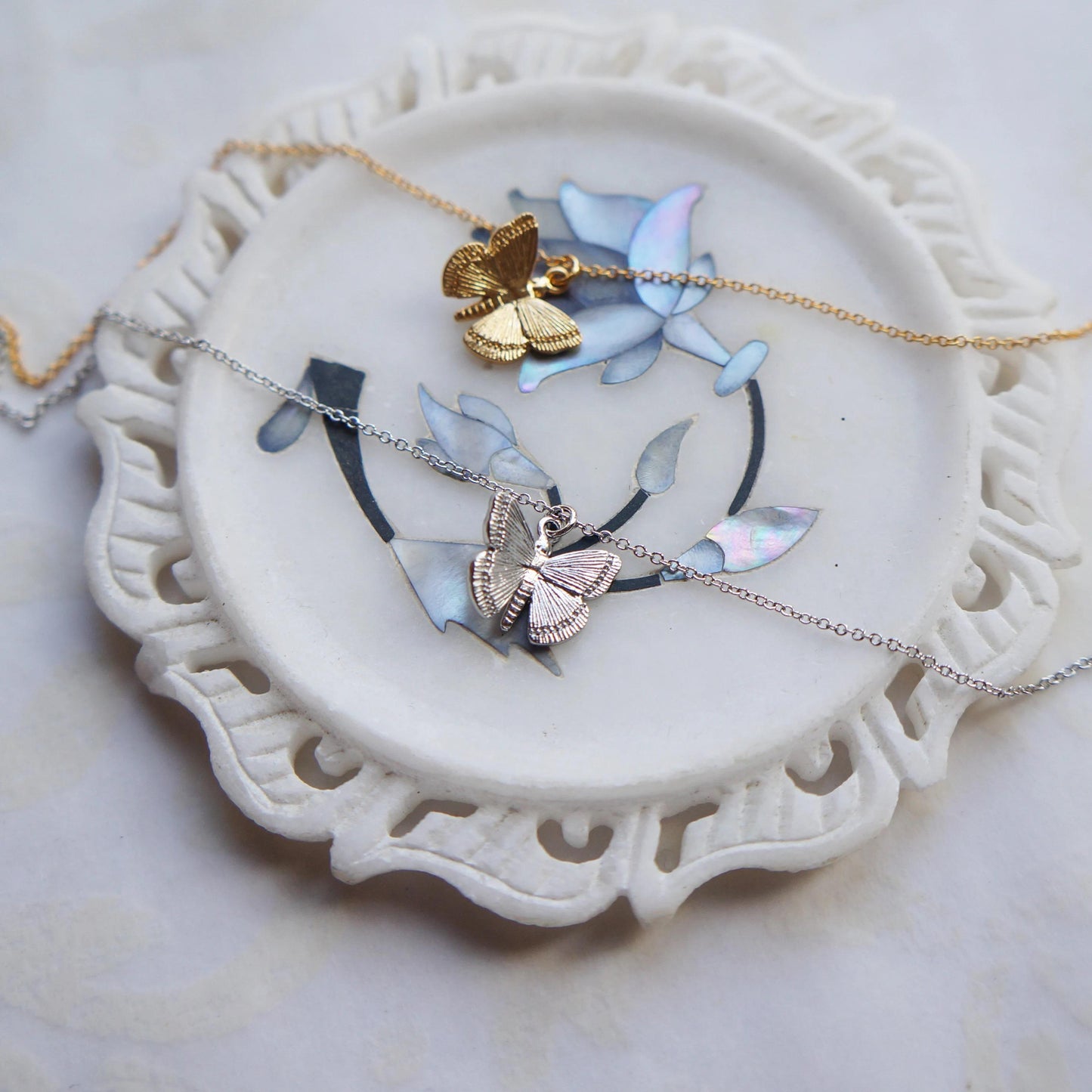 Butterfly Necklace Dainty Charm, Small Cute Pendant, Delicate Wings Jewelry Gift, Necklace for Friend