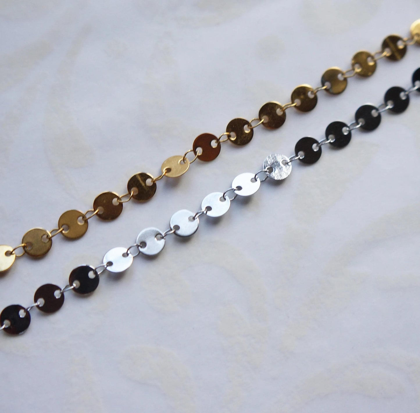 Tiny Discs Anklet Dainty Minimal Gold Chain Anklet Tiny Dots Anklet Foot Jewelry Gift for Her Sequin Chain Dainty Anklet