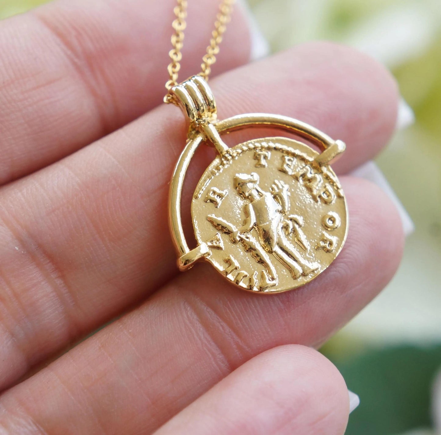 Gold Greek Coin Necklace Layered, Old Coin Pendant Jewelry, Vintage Style Statement Necklace, Classic Statement Piece, Antique Necklace Gift