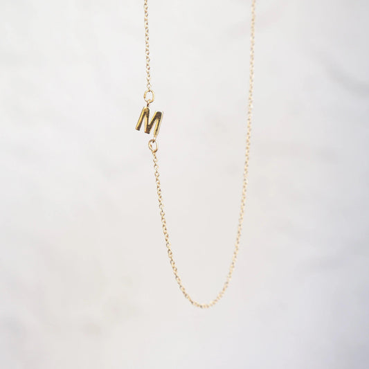 Tiny Initial Necklace Asymmetrical Letter Necklace Gold Initial Jewelry Personalized Necklace for Women Name Necklace Dainty Letter Necklace