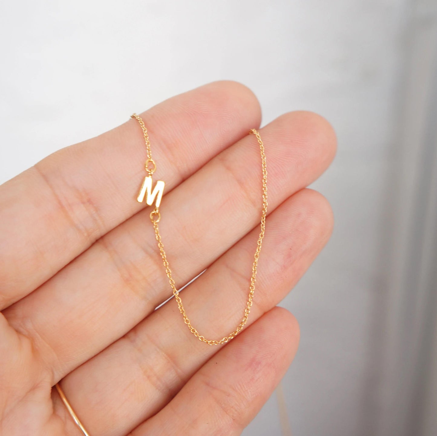 Tiny Initial Necklace Asymmetrical Letter Necklace Gold Initial Jewelry Personalized Necklace for Women Name Necklace Dainty Letter Necklace