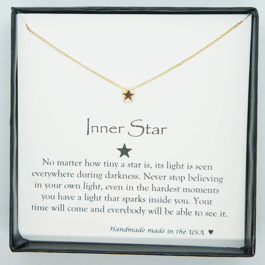 Tiny STAR Personalized Necklace with Card Initial Necklace Dainty Necklace Bridesmaid Gift Wedding Bridal Shower Celestial Gift for Women