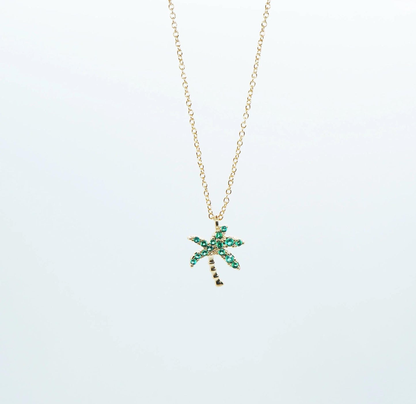 Tiny Gold Palm Tree Necklace Dainty Little Necklace Friendship Sisters Gift Layering Necklace Tiny Jewelry Layering Necklace Graduation Gift