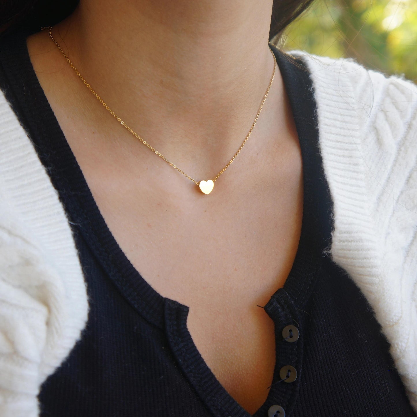 Delicate Gold Heart Necklace Simple Everyday Dainty Gold Necklace Women Necklace Gift Simple Gold Heart Jewelry Girls Necklace