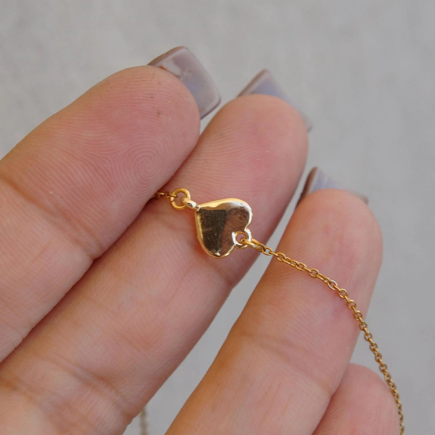 Gold Heart Anklet, Dainty Tiny Anklet, Minimalist Delicate Jewelry, Heart Charm Anklet, Gift For Her,  Dainty Anklet Bracelet, Unique Gift