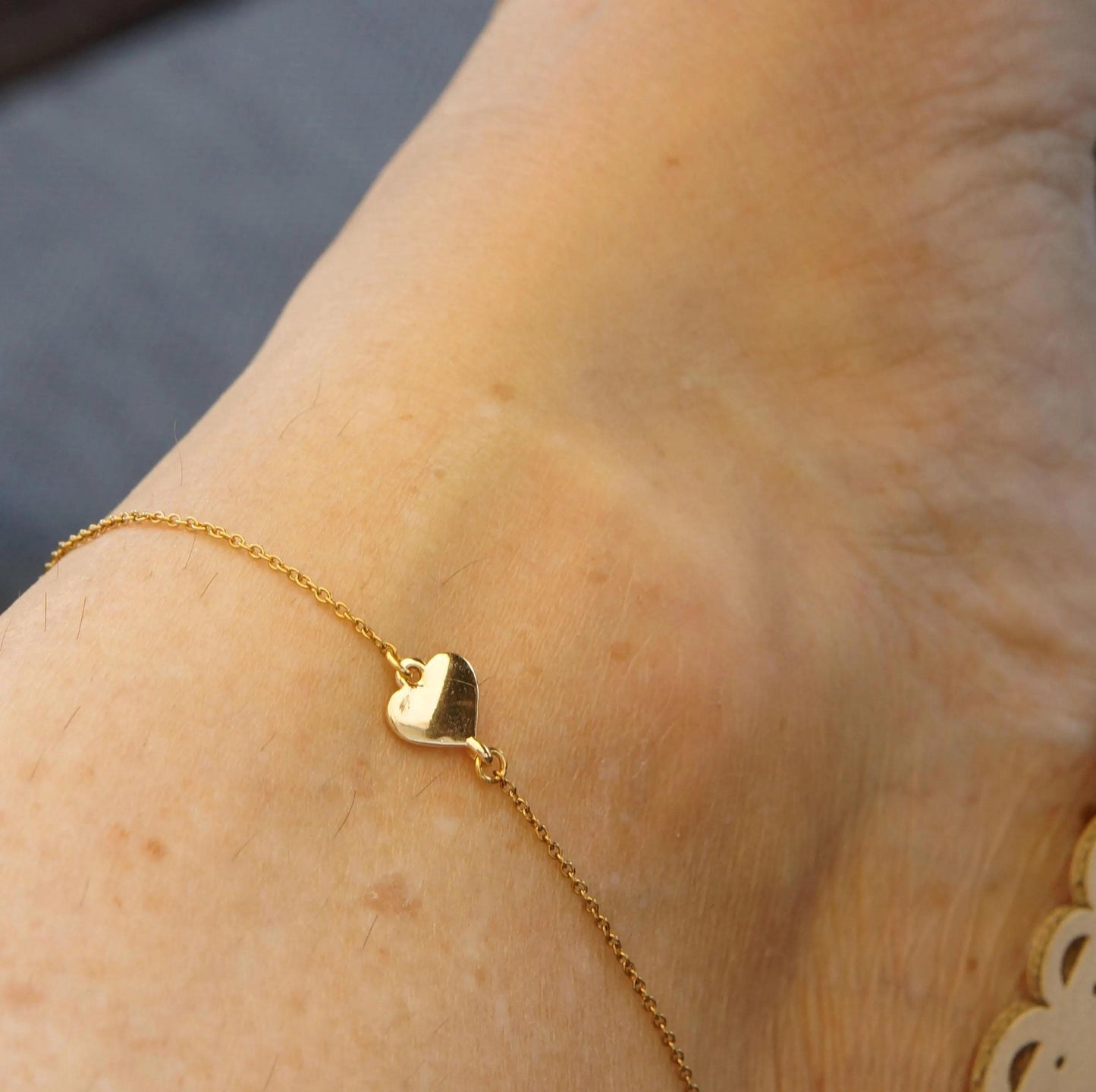 Gold Heart Anklet, Dainty Tiny Anklet, Minimalist Delicate Jewelry, Heart Charm Anklet, Gift For Her,  Dainty Anklet Bracelet, Unique Gift