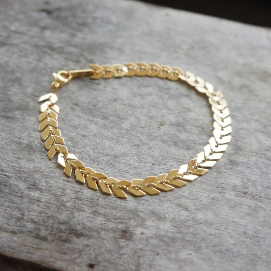 Gold Chevron Bracelet Stainless Steel, Minimalist Jewelry, Dainty Bracelet, Layering Bracelet, Delicate, Everyday Bracelet, Gift for Her